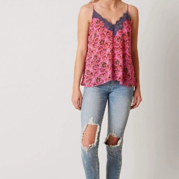 EUC Free People Printed Pink Pretty Thing Cami Top XS - Picture 3 of 7